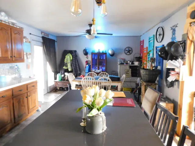 a bedroom with furniture and a large bed