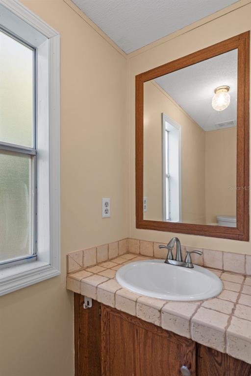 4939 West Foxhill Lane Homosassa, FL 34446 - Photo 21 of 37 a bathroom with a granite countertop sink and a mirror