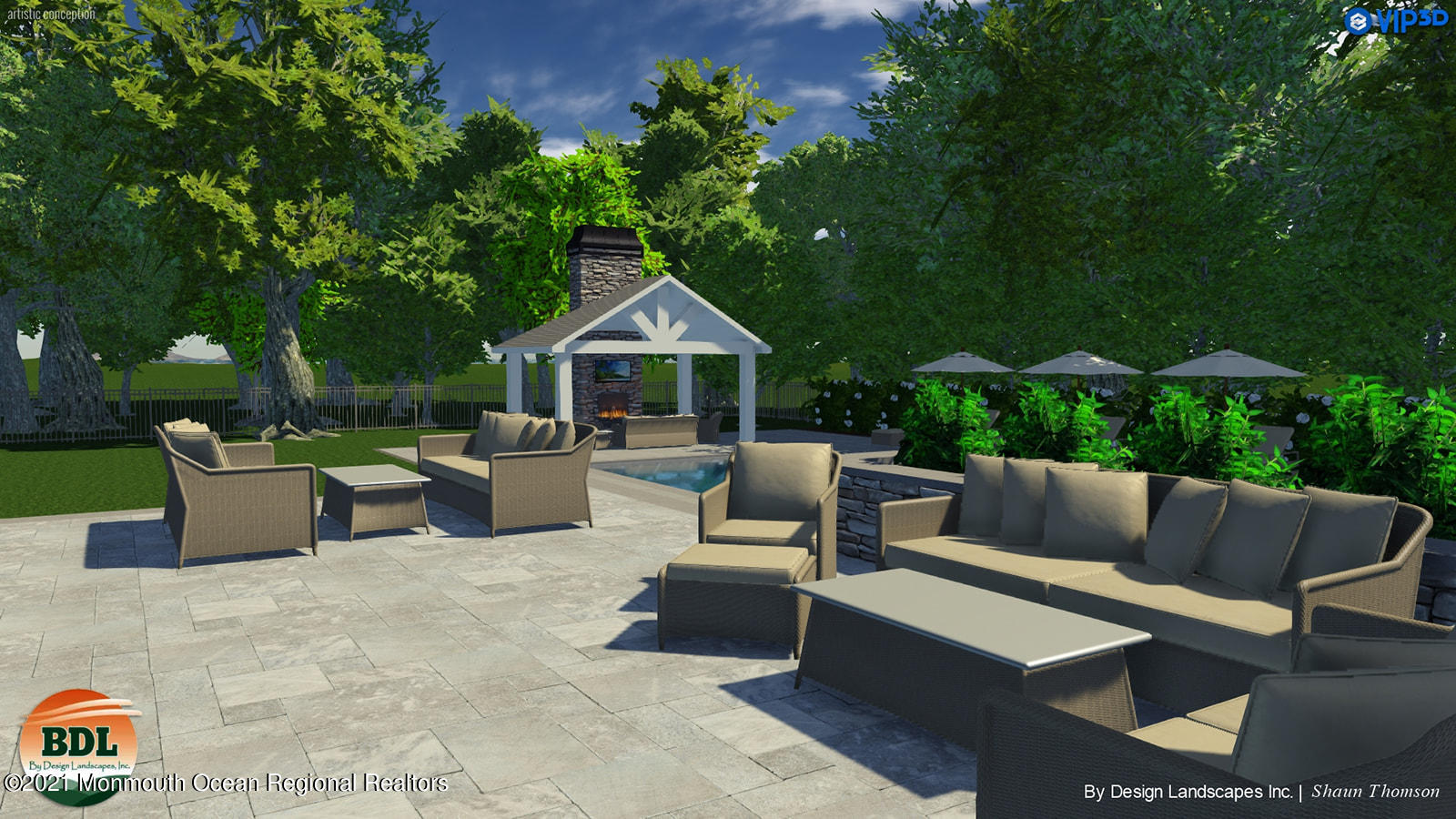 2104 Shadowbrook Drive Wall, NJ 07719 - Photo 72 of 84 a view of a patio with couches and a fire pit