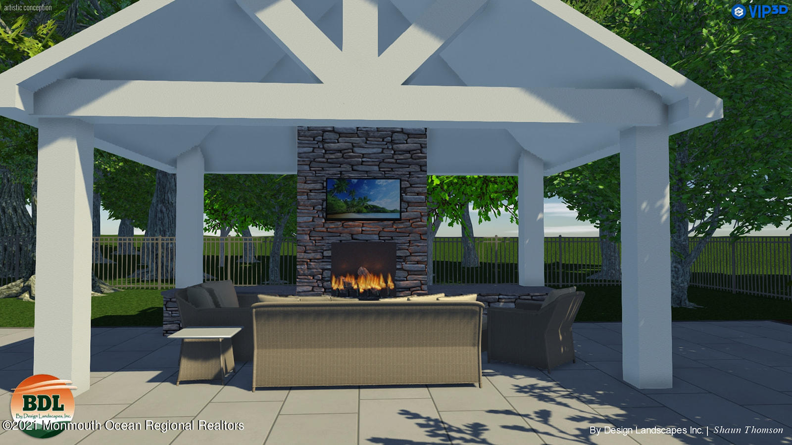 2104 Shadowbrook Drive Wall, NJ 07719 - Photo 74 of 84 a view of a patio with couches chairs potted plants and floor to ceiling window