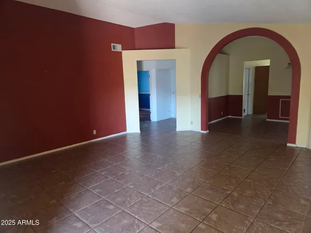 a view of a porch with a backyard