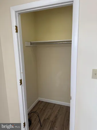 a view of small space with racks on the wall