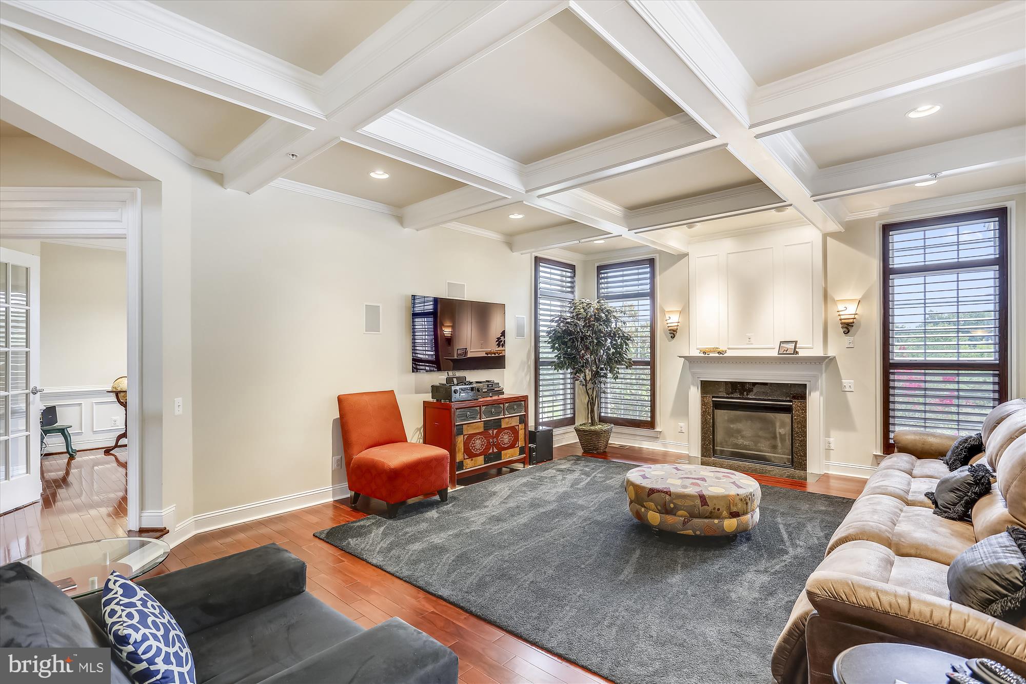4826 Chichester House Road Olney, MD 20832 - Photo 24 of 97 Family room /coffered ceiling
