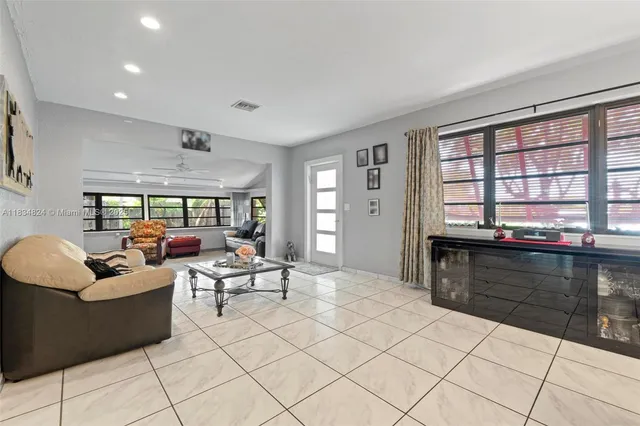 a living room with furniture