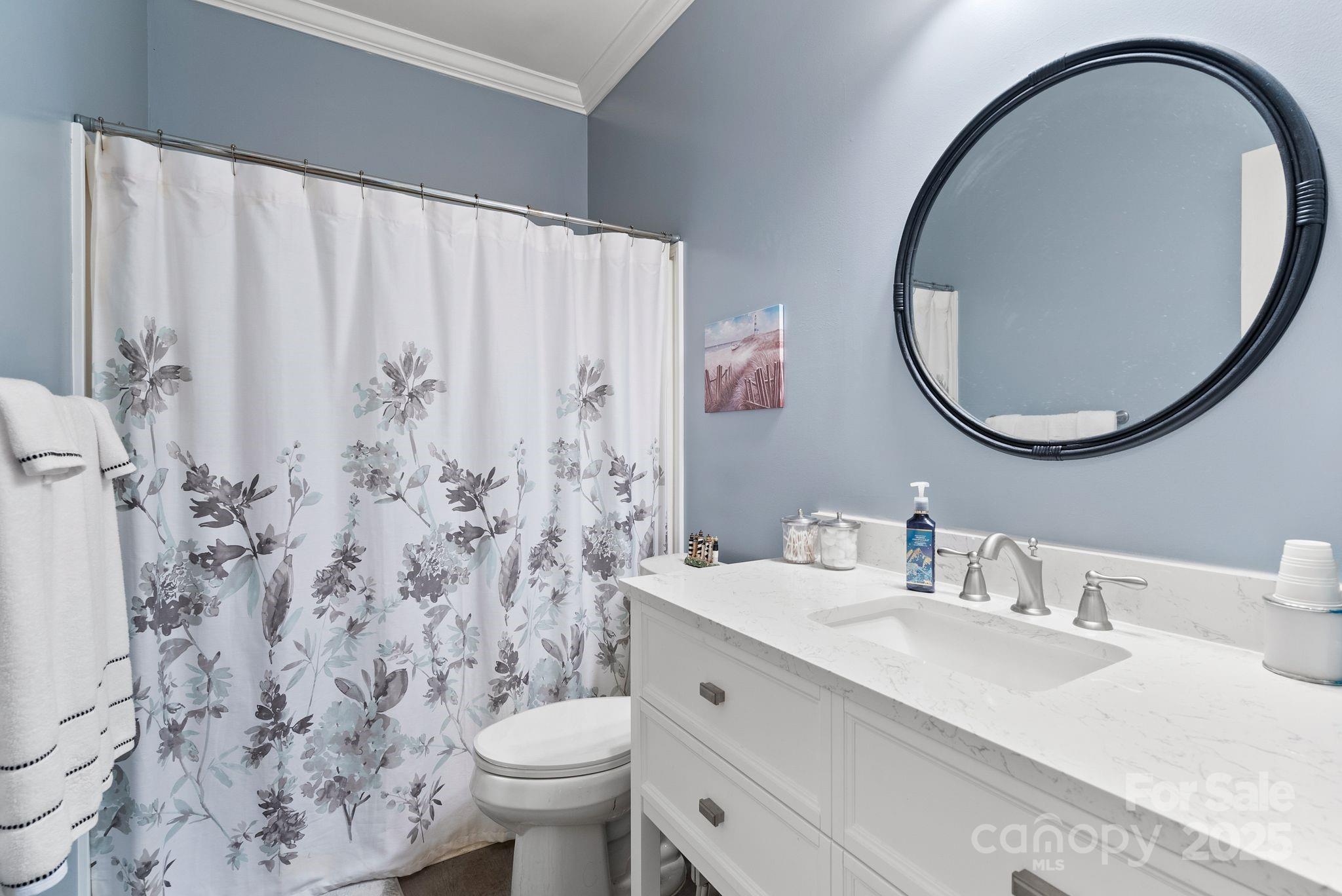 75 Pine Tree Drive Candler, NC 28715 - Photo 12 of 21 a bathroom with a sink and a mirror