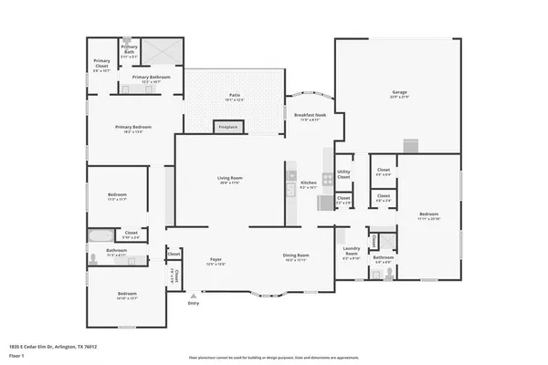 $3,200 | 1835 East Cedar Elm Drive, Arlington, TX 76012