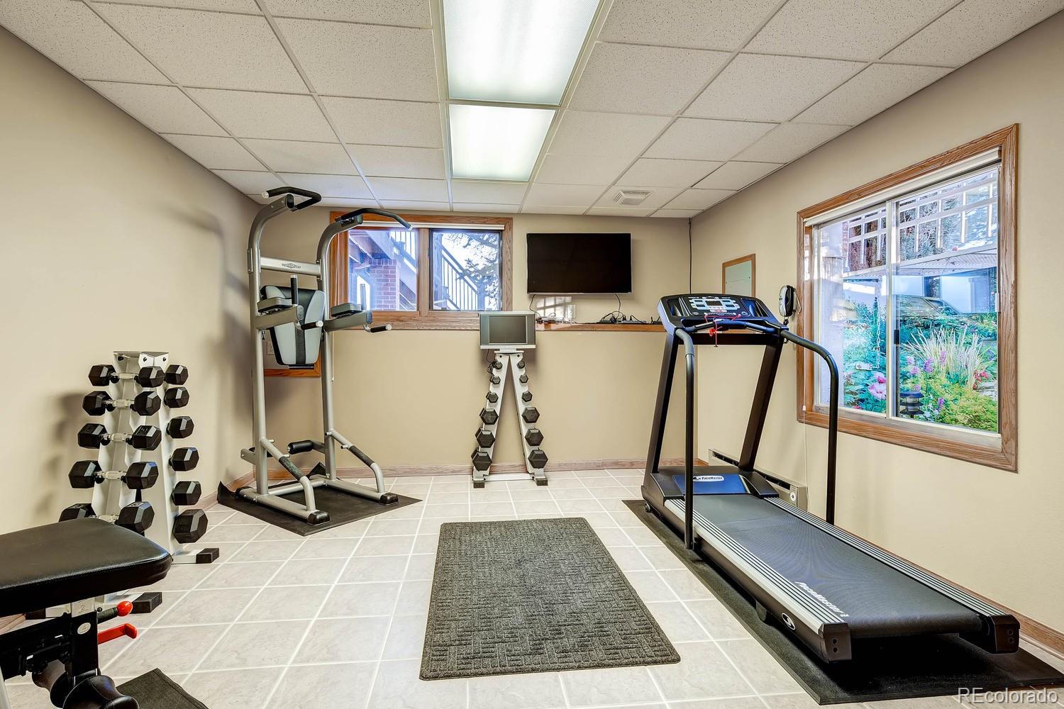 9470 Kemper Drive Lone Tree, CO 80124 - Photo 28 of 35 a view of a room with gym equipment