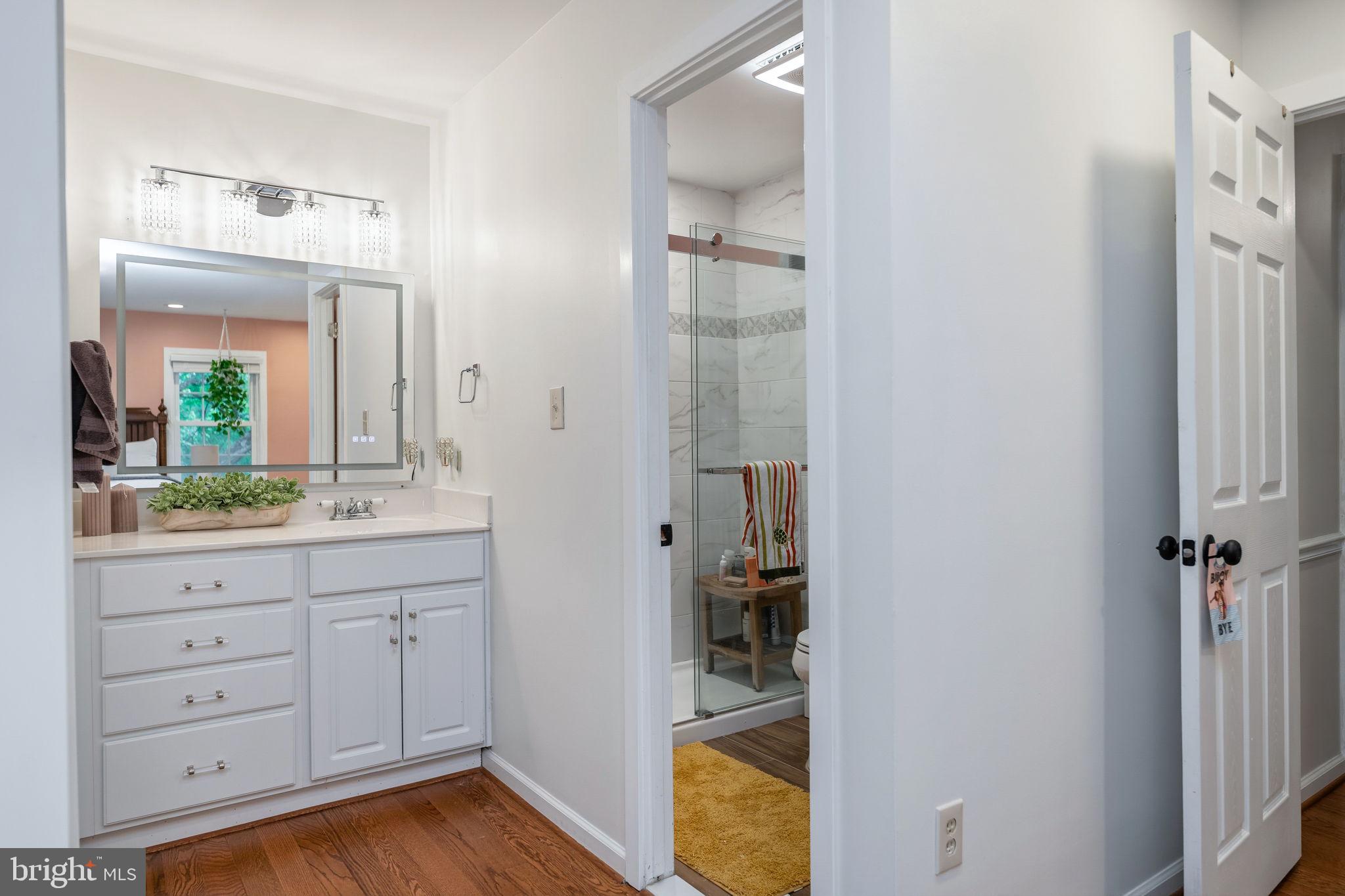 7603 Modisto Lane Springfield, VA 22153 - Photo 24 of 57 a bathroom with a sink and a mirror