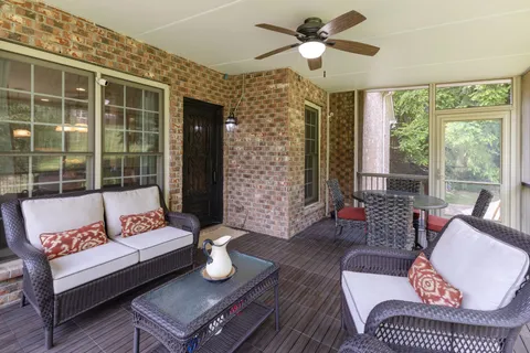 a room with table and closet