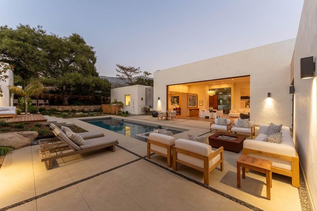 a view of a lobby with a patio