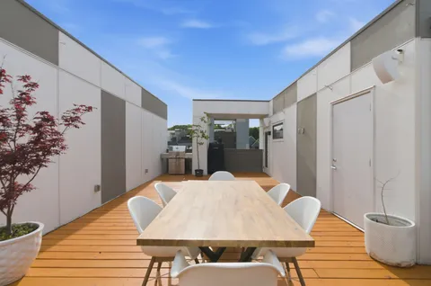 a outdoor space with furniture