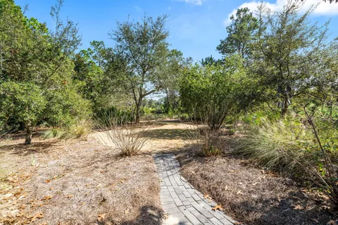 a view of backyard of a house