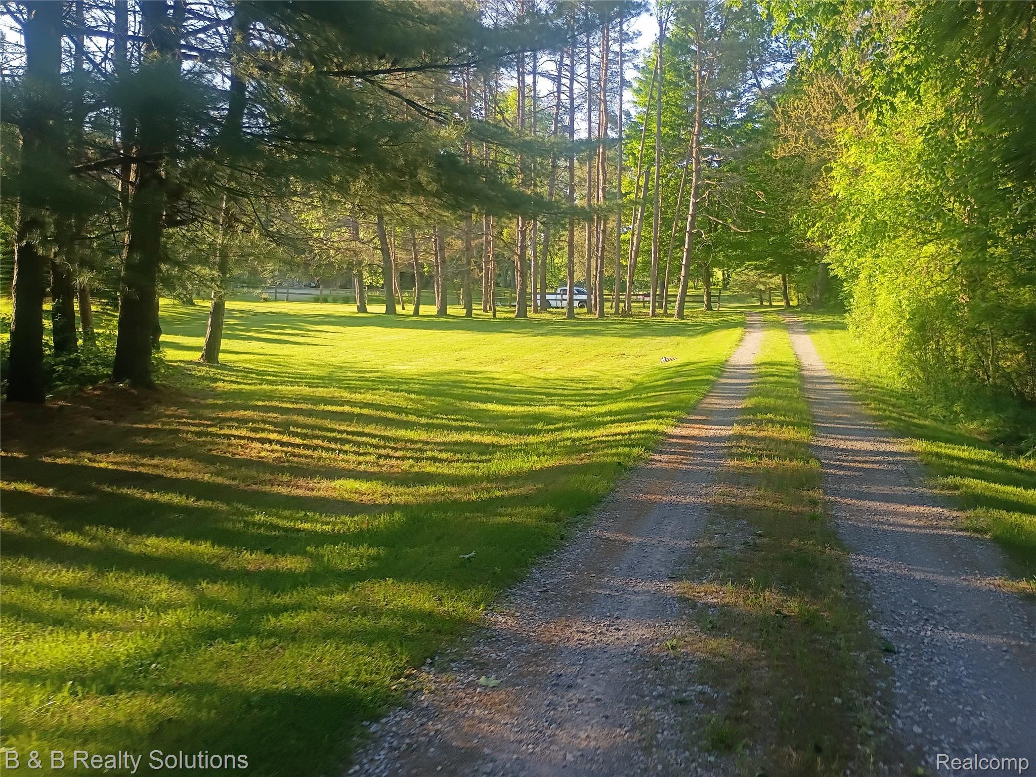5544 Piersonville Road Columbiaville, MI 48421 - Photo 5 of 49 Gravel drive traversing a verdant landscape with mature trees and open grassy areas