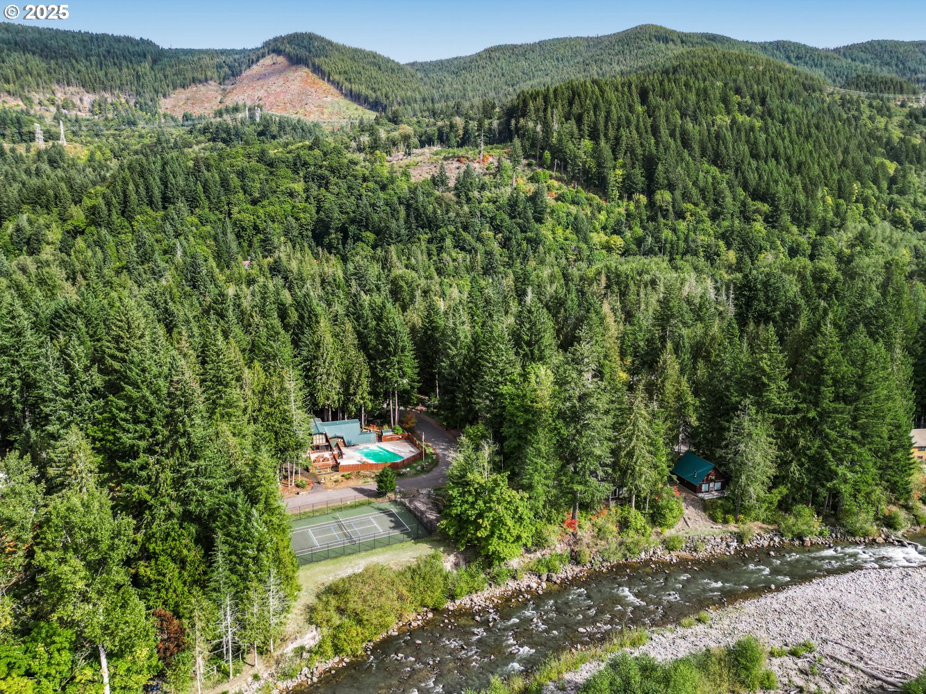 21760 East Tree Swallow Lane Rhododendron, OR 97049 - Photo 2 of 32 a view of a lush green field with mountains in the background