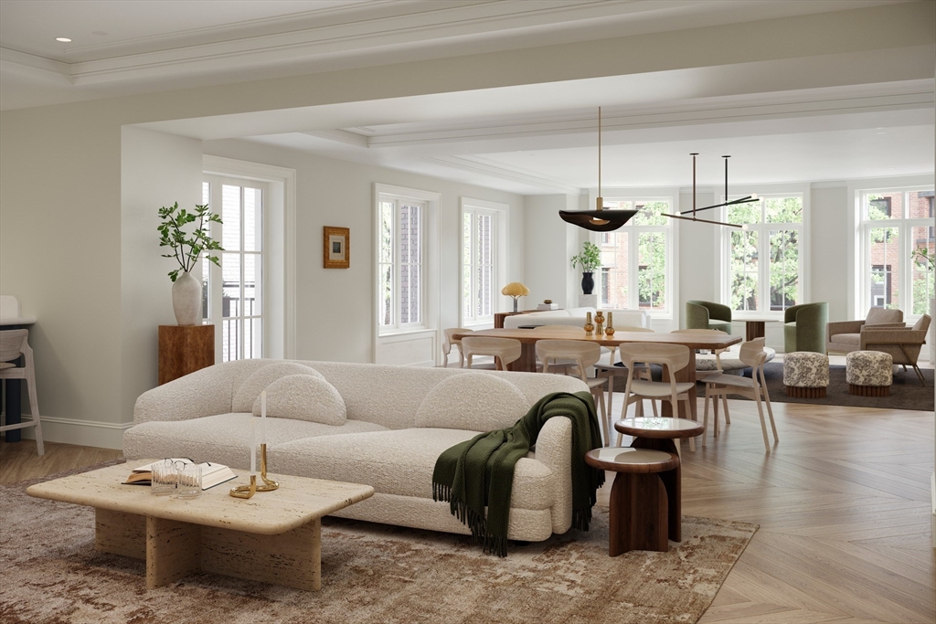 397 Commonwealth Avenue, Unit 3 Boston, MA 02215 - Photo 2 of 7 a living room with furniture and wooden floor