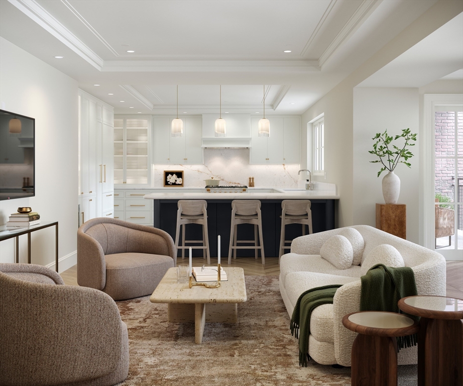 397 Commonwealth Avenue, Unit 3 Boston, MA 02215 - Photo 5 of 7 a living room with furniture kitchen view and a window