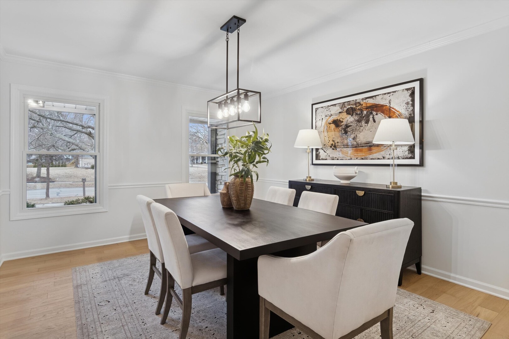 731 South River Road Naperville, IL 60540 - Photo 9 of 27 a view of a dining room with furniture and wooden floor