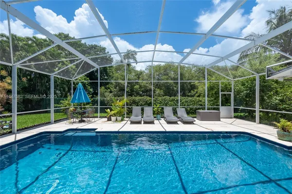 a outdoor view with a sitting space