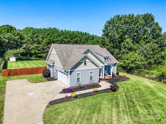 front view of a house with a patio