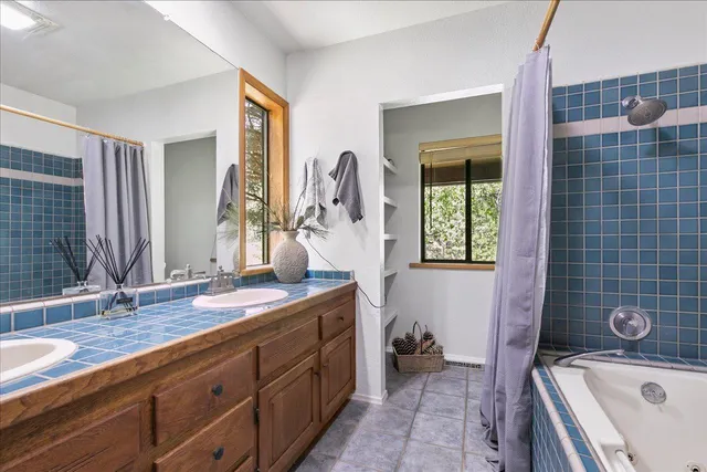 a bathroom with a sink and a bathtub