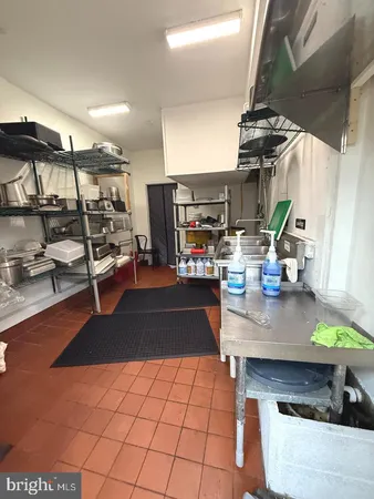a kitchen with lots of counter top space