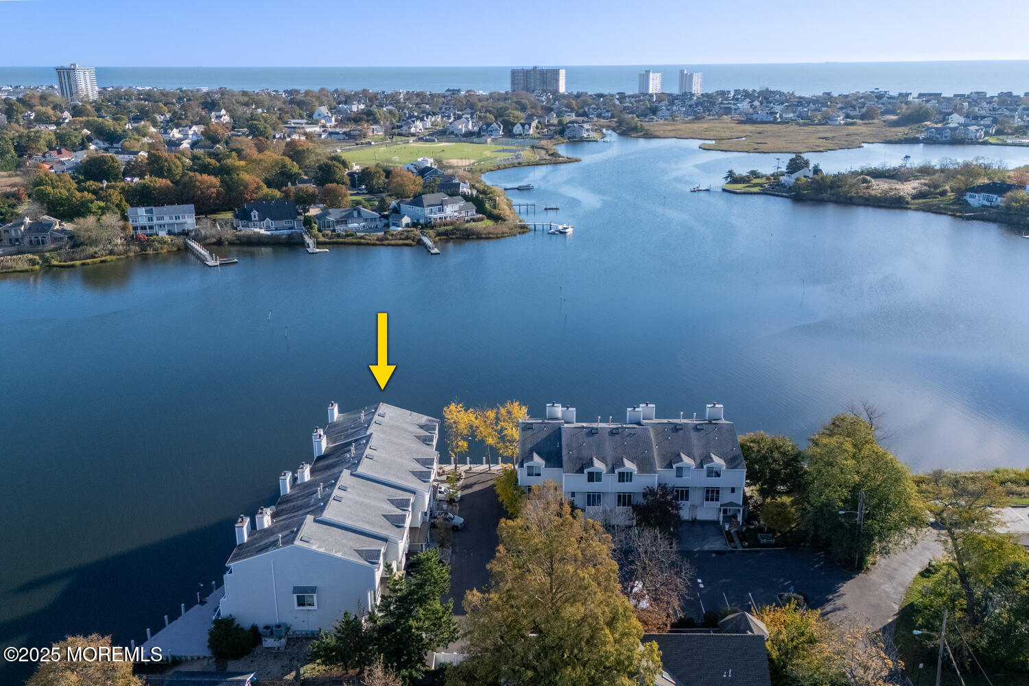 165 Riddle Avenue, Unit 7 Long Branch, NJ 07740 - Photo 58 of 87 an aerial view of a house with a lake view