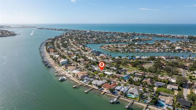 a view of a city and ocean view