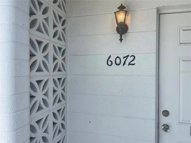 a view of a door with a window