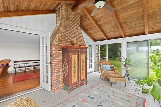 a outdoor living space with furniture