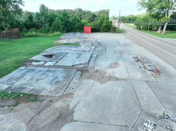 a view of a trees with a yard