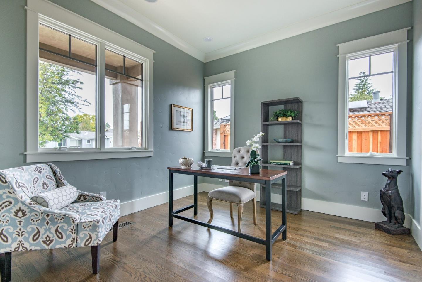 10416 Prune Tree Lane Cupertino, CA 95014 - Photo 14 of 21 a workspace with wooden floor and a window