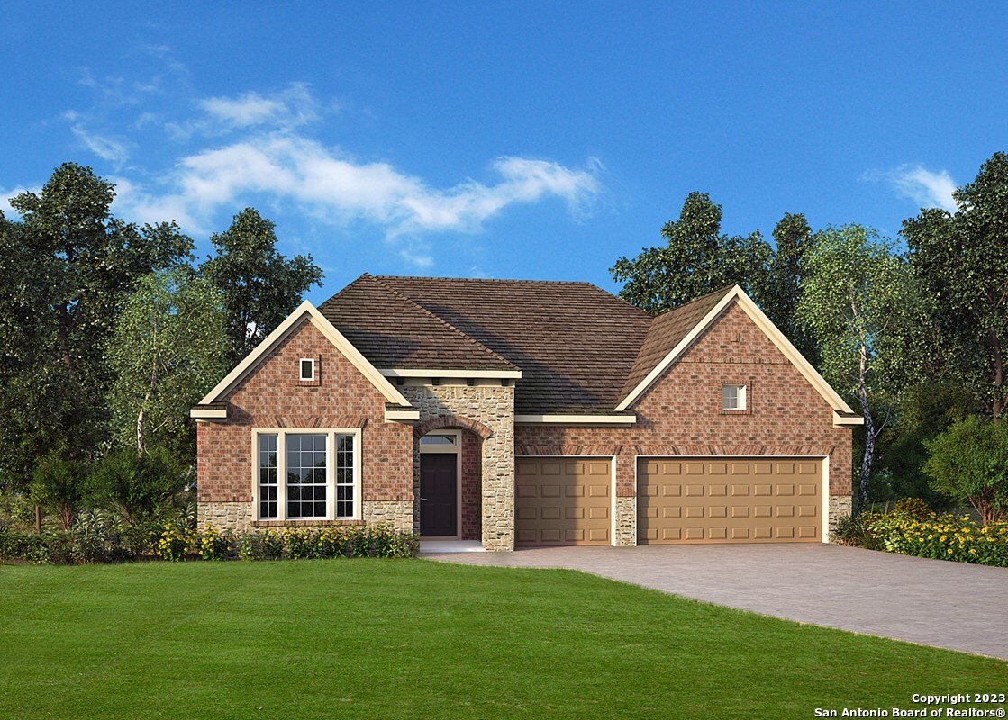 12027 Horseshoe Ranch San Antonio, TX 78254 - Photo 1 of 1 a front view of a house with a yard and garage