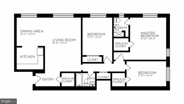 a view of a park with large trees