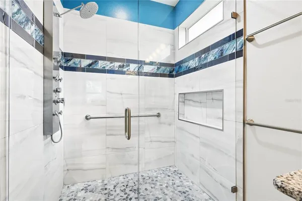 a bathroom with a shower