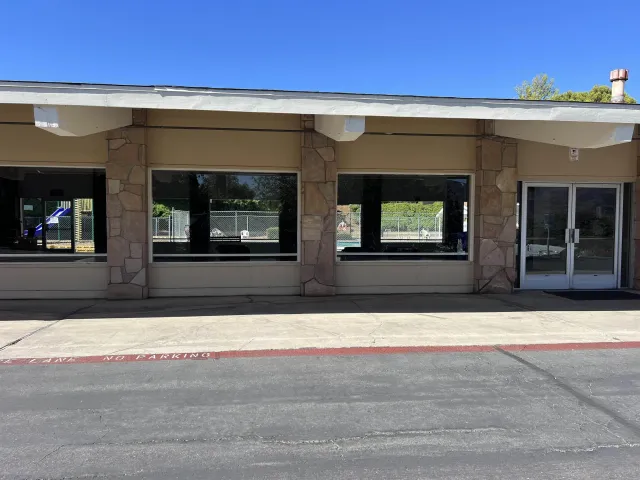 a view of entrance door of the building