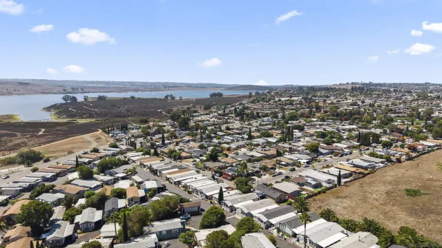 an aerial view of a city