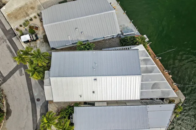 a view of a lake with houses