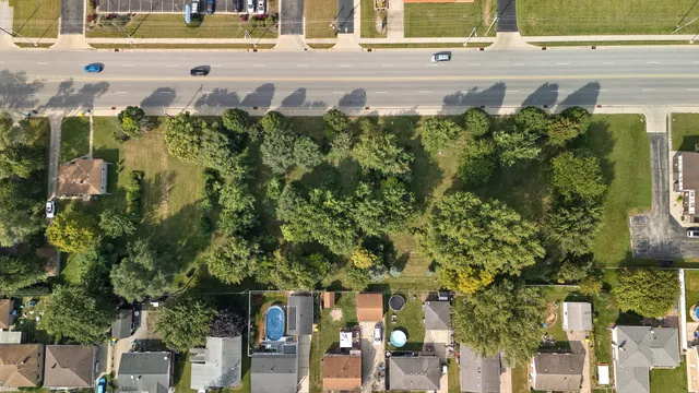 a view of a street with houses