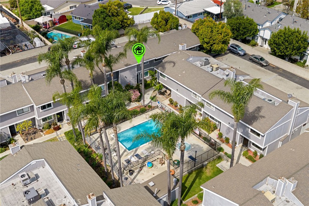 15251 Leffingwell Road, Unit 8 Whittier, CA 90604 - Photo 23 of 30 an aerial view of a house with a yard and potted plants