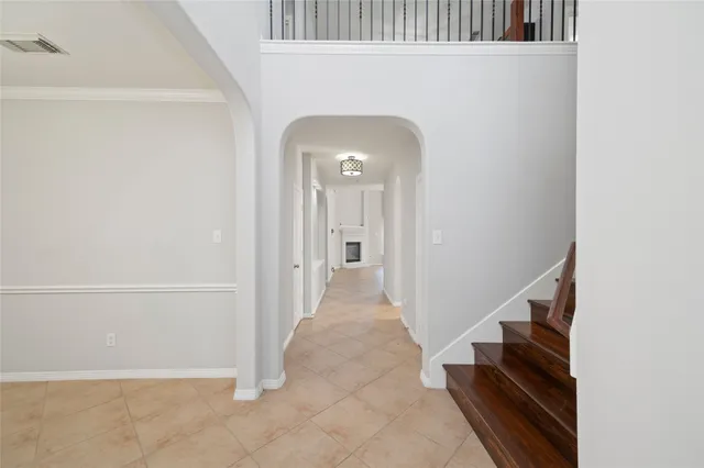 a view of a hallway with entryway