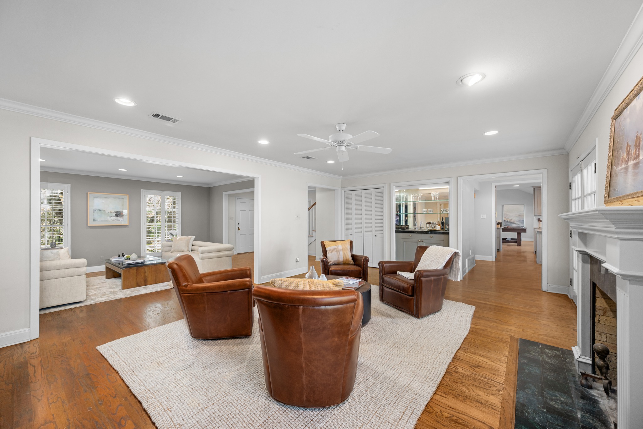 3100 Pecos Street Austin, TX 78703 - Photo 11 of 38 a living room with furniture a fireplace and a table
