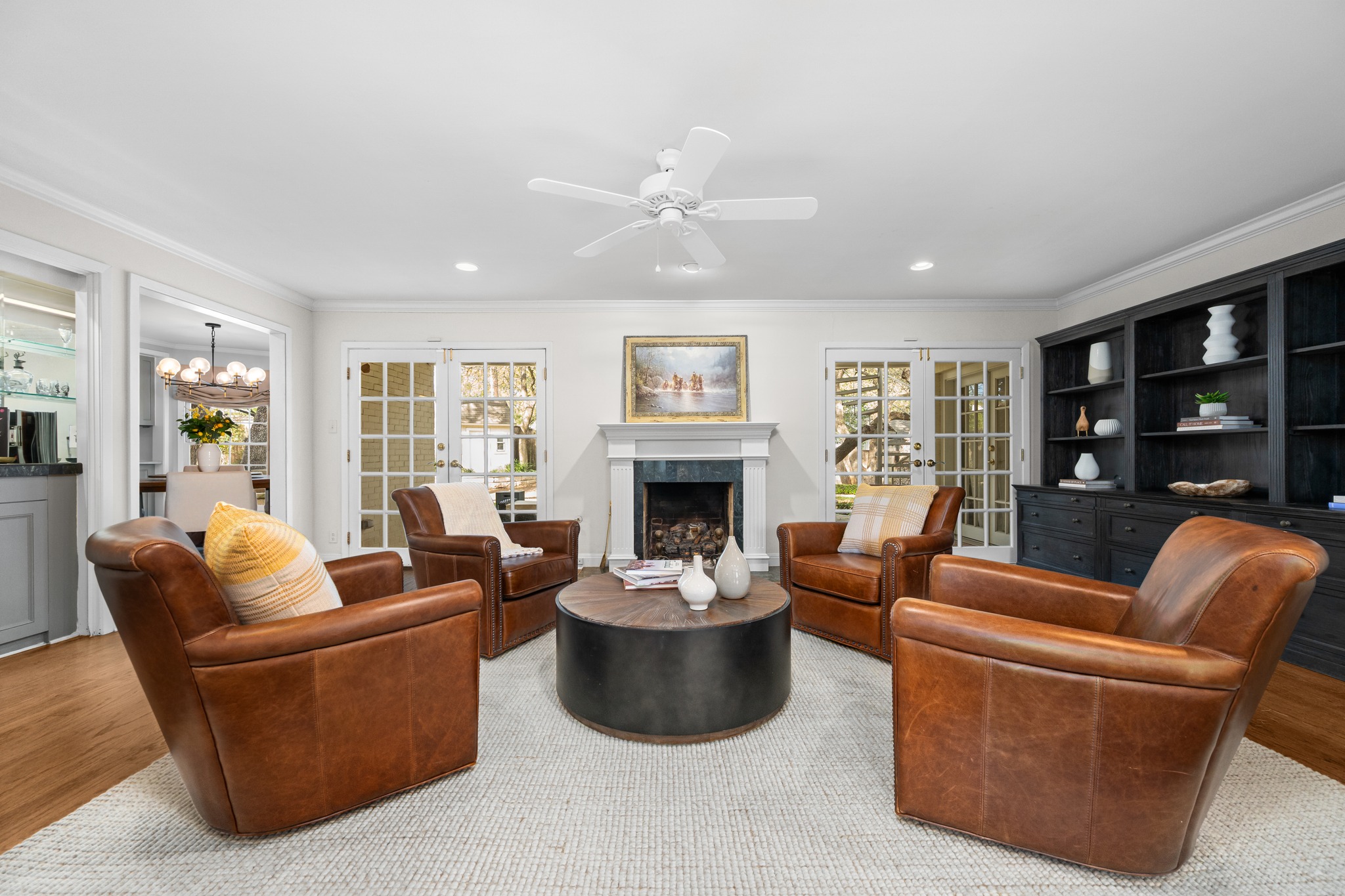 3100 Pecos Street Austin, TX 78703 - Photo 7 of 38 a living room with furniture and a fireplace
