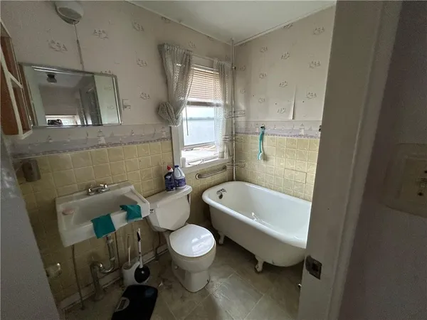 a view of a garage with furniture