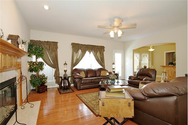 1006 Nuway Road Pleasant View, TN 37146 - Photo 3 of 8 Living room with fireplace and hardwood floors