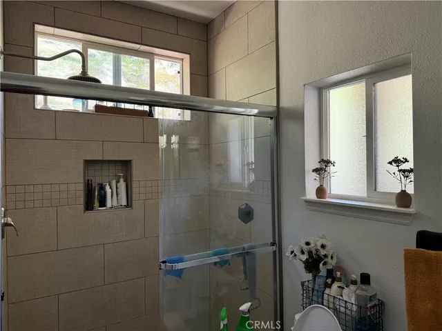 a bathroom with a shower