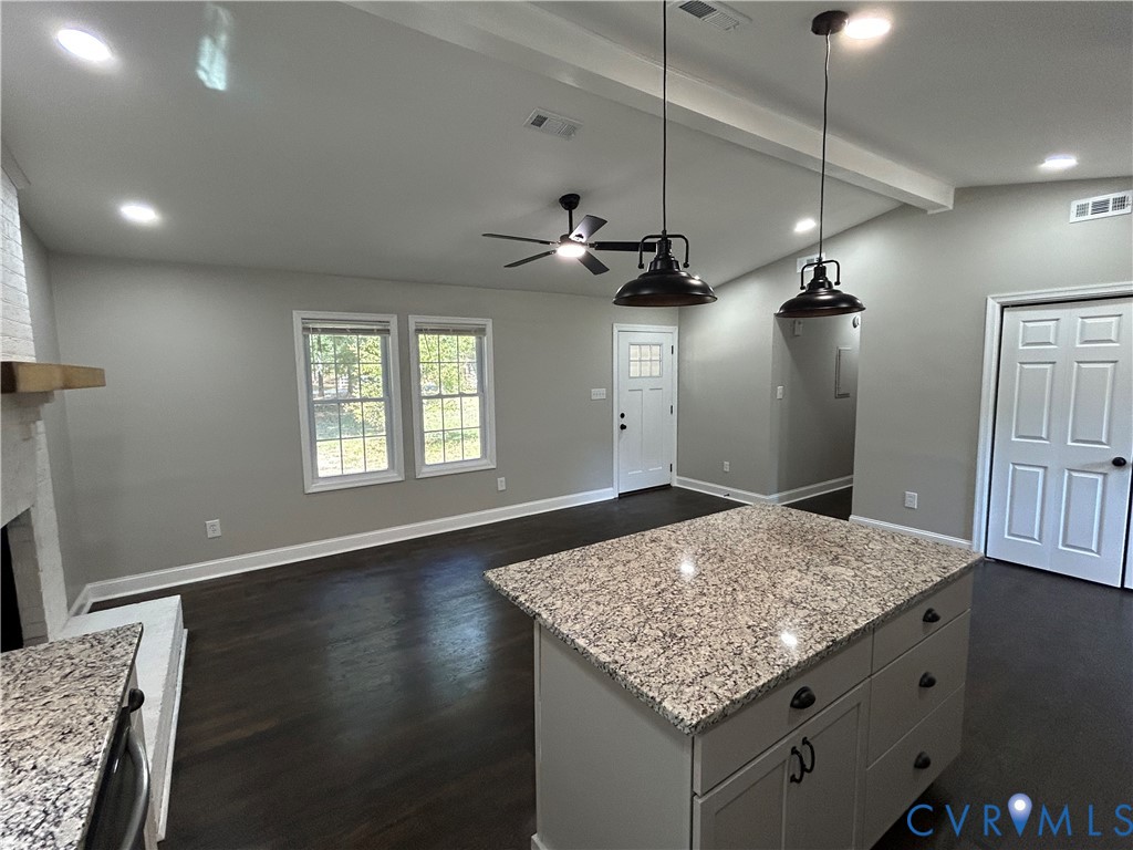 1024 Mill Road King William, VA 23086 - Photo 13 of 35 a bathroom with a granite countertop sink and a mirror