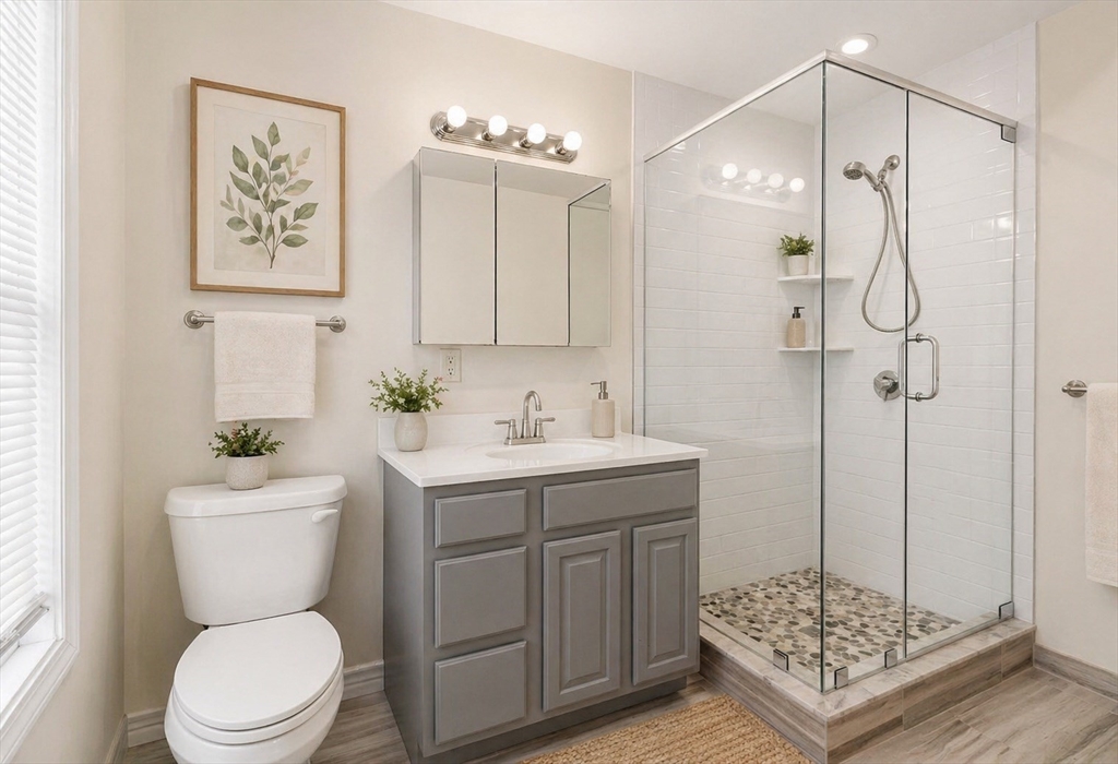 403-405 Reedsdale Road Milton, MA 02186 - Photo 10 of 21 a bathroom with a sink toilet and shower