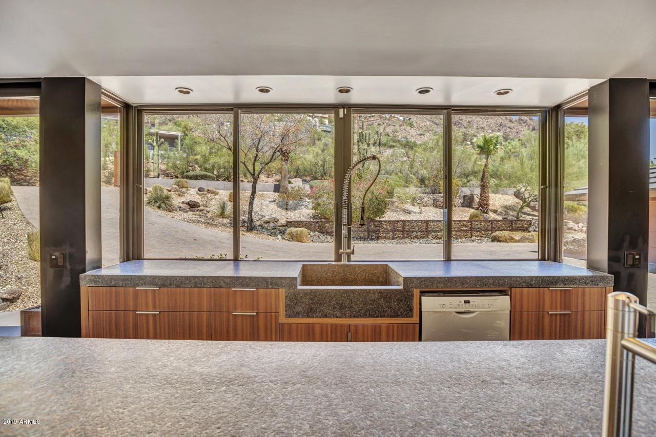 5401 East Wonderview Road Phoenix, AZ 85018 - Photo 12 of 58 Kitchen sink view of Camelback Mountain