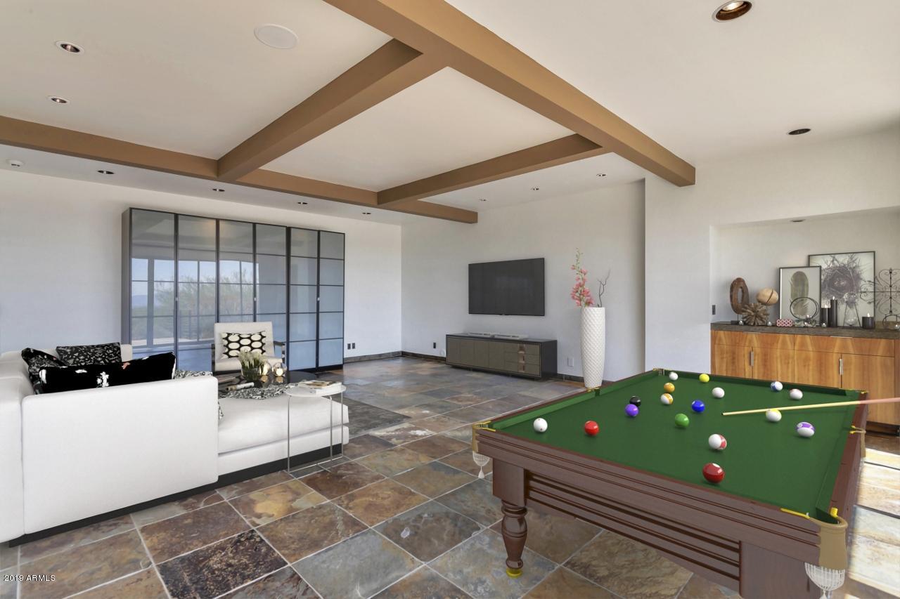 5401 East Wonderview Road Phoenix, AZ 85018 - Photo 18 of 58 Downstairs great room with slate tile