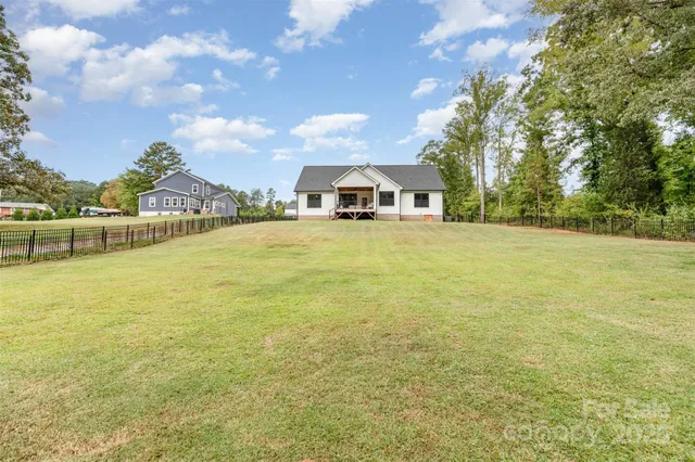 a view of a large garden with an outdoor space